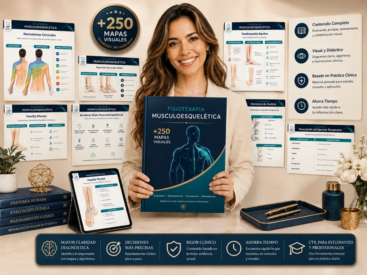 Colección organizada de mapas visuales de fisioterapia musculoesquelética